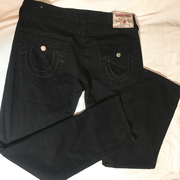 true religion black straight jeans